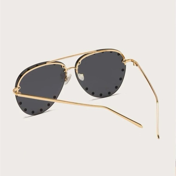 Studded Aviator Sunglasses - Picture 3 of 5
